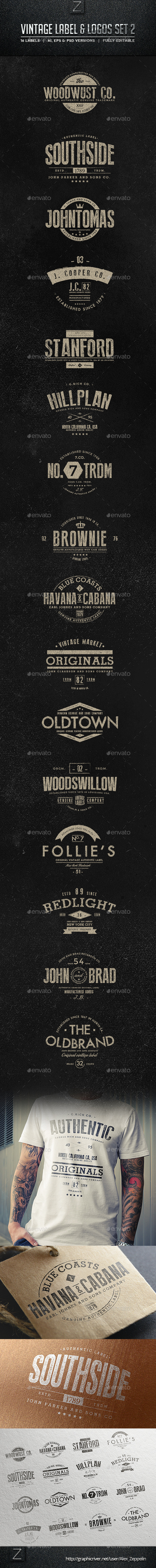 Vintage Badges & Labels Set 2 - Badges & Stickers Web Elements
