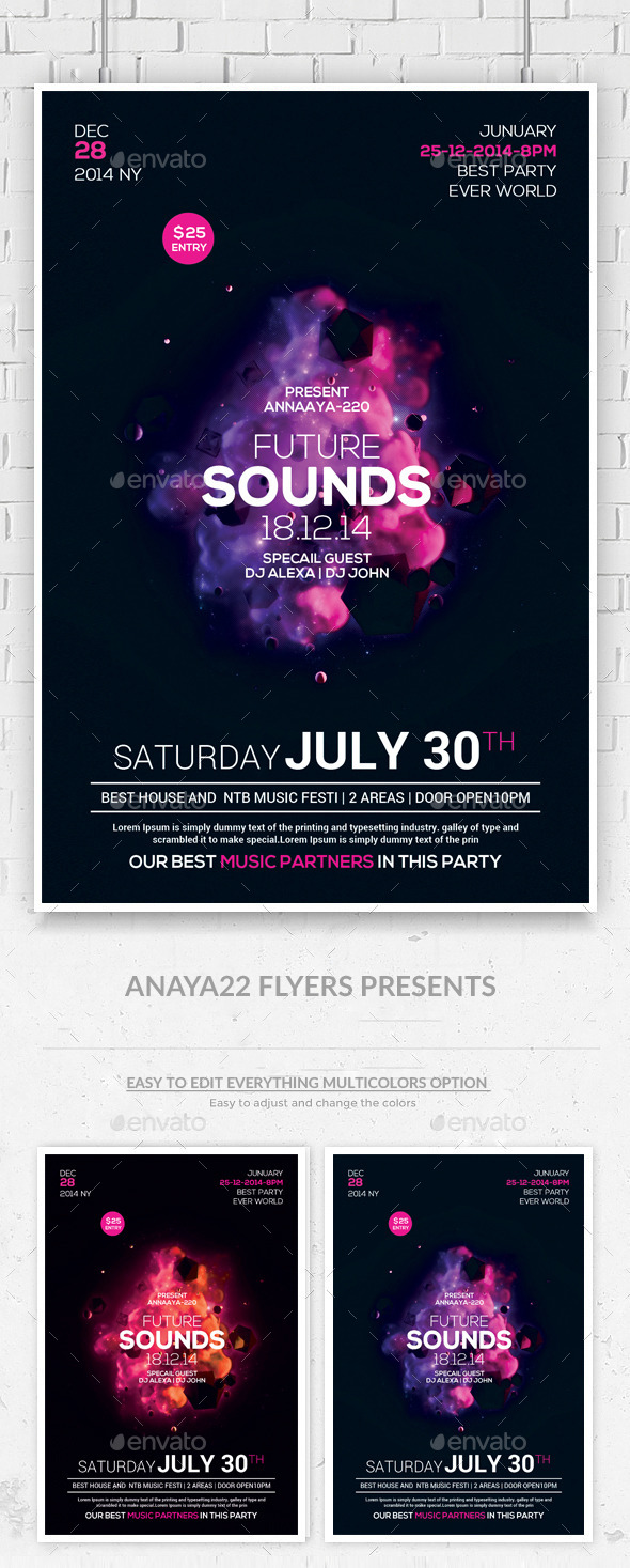 Minimal Abstract Flyer Templates - Clubs & Parties Events