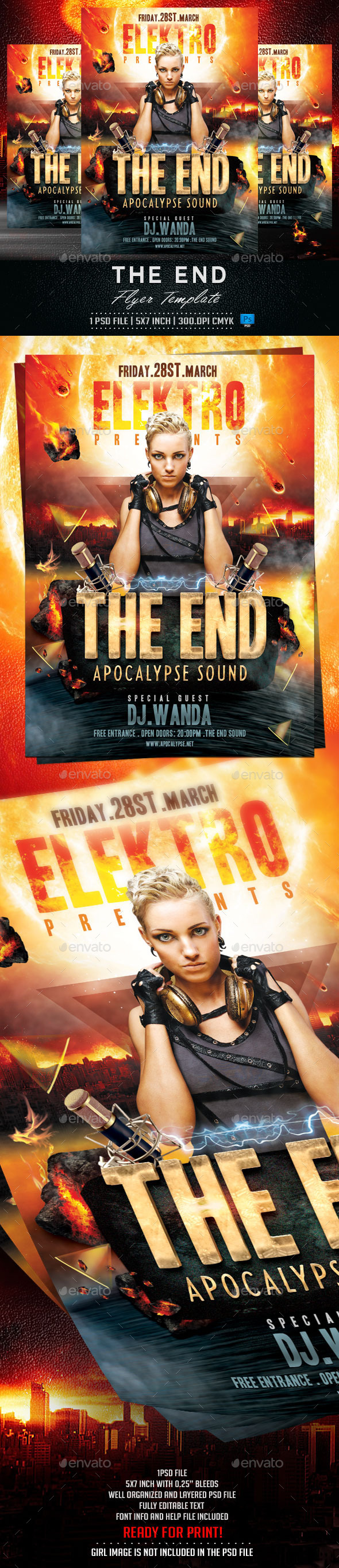 The End Flyer Template - Clubs & Parties Events