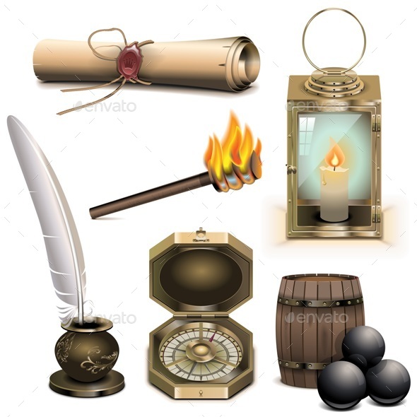 Pirate Icons Set 3 - Travel Conceptual