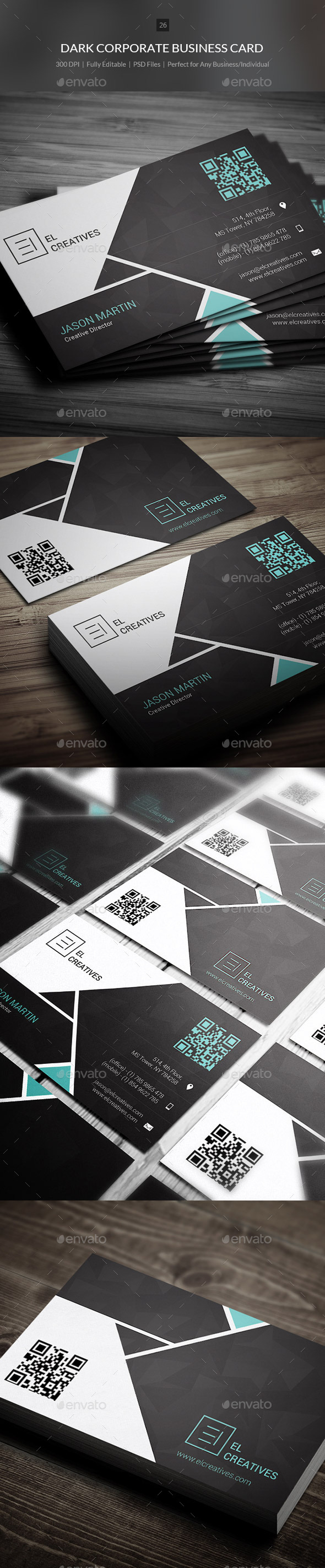 Dark Corporate Business Card - 26 - Corporate Business Cards