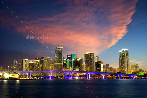Miami skyline - Stock Photo - Images