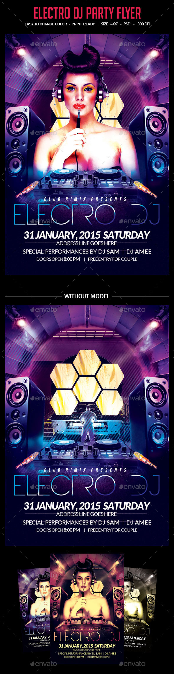 Electro Dj Party Flyer - Clubs & Parties Events