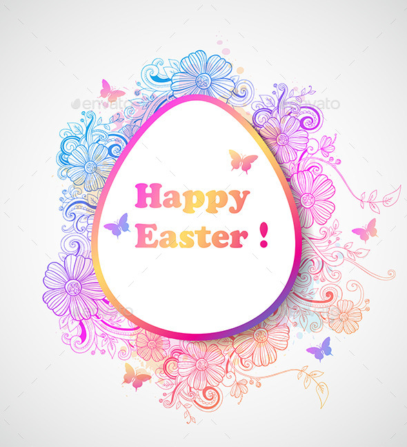 Easter Background with Flowers - Religion Conceptual