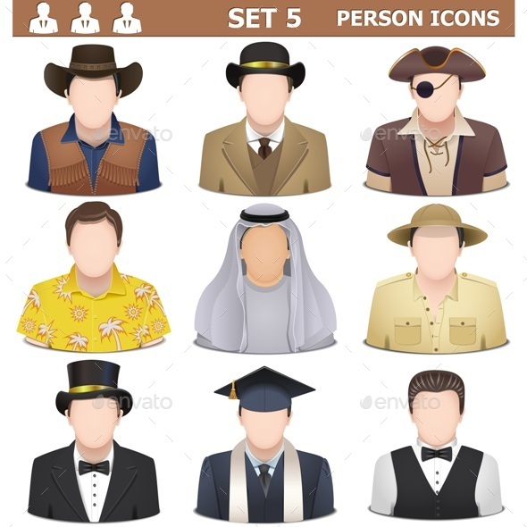 Person Icons Set 5 - People Characters