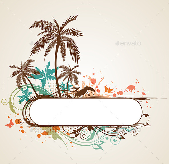 Tropical Background with Palms - Seasons Nature