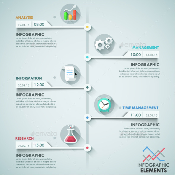Modern Infographic Paper Timeline - Infographics