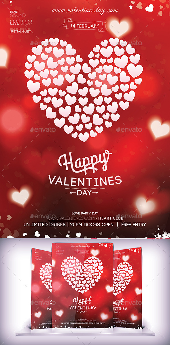 Love Valentines Party Flyer - Events Flyers