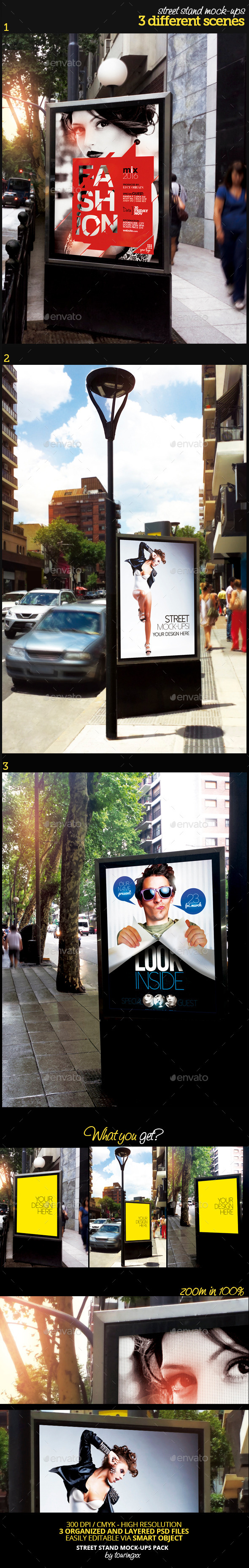 Street Stand Mock-Ups Pack - Product Mock-Ups Graphics