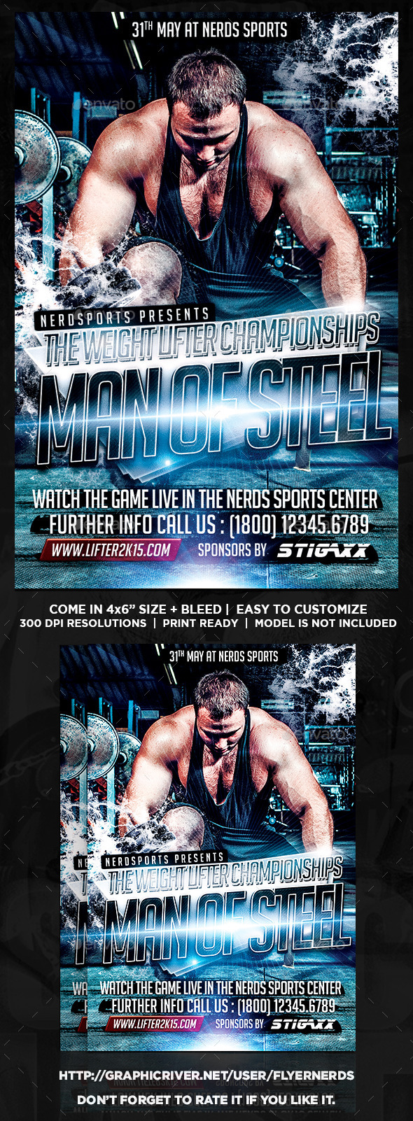 Man Of Steel Championships Sports Flyer - Sports Events