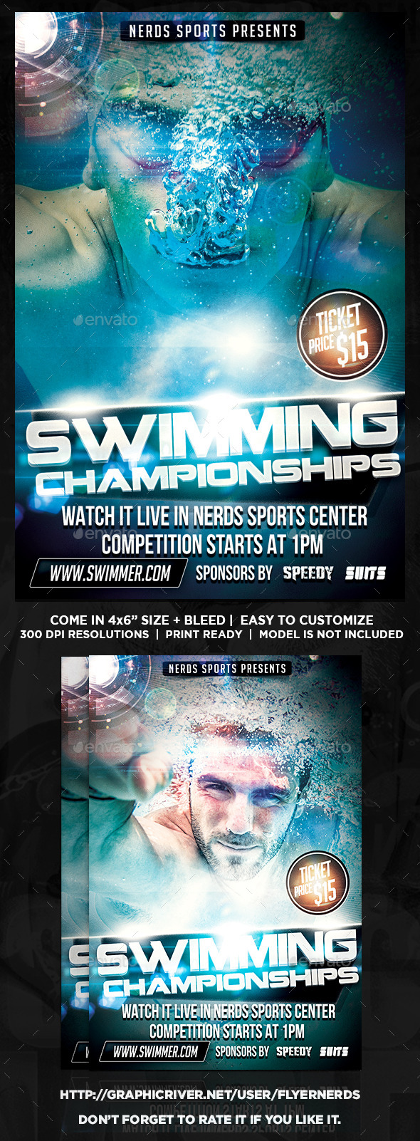 Swimming 2K15 Championships Sports Flyer - Sports Events