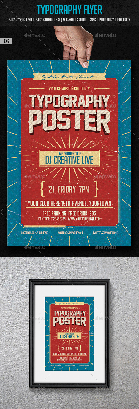 Typography Flyer - Clubs & Parties Events