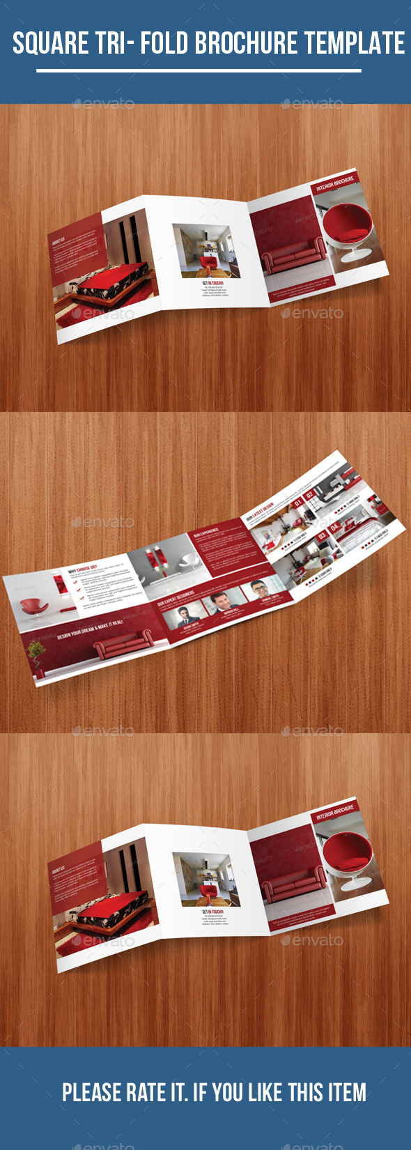 Square Tri - Fold Interior Brochure - Corporate Brochures