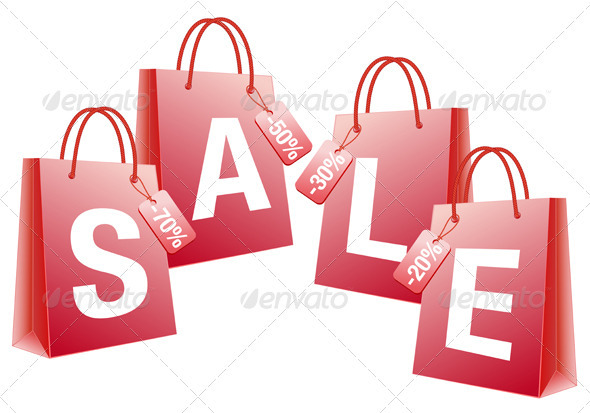 Sale Red Shopping Bags - Commercial / Shopping Conceptual