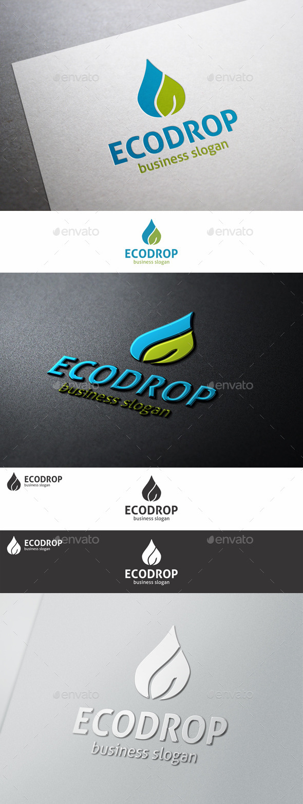 Green Water Eco Drop Logo