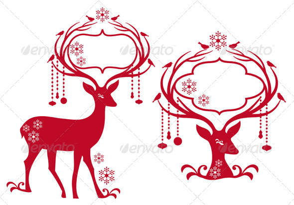 Christmas Frames with Reindeer - Christmas Seasons/Holidays