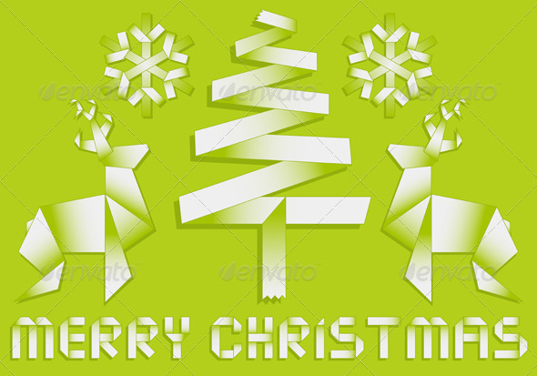 Origami Christmas Background - Christmas Seasons/Holidays