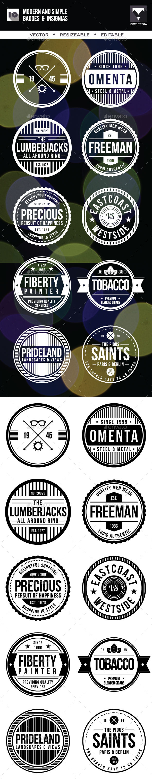 10 Modern And SImple Badges - Badges & Stickers Web Elements