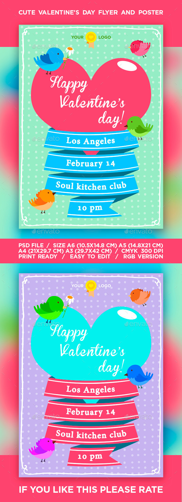 Cute Valentine's Day Flyer / Poster - Events Flyers