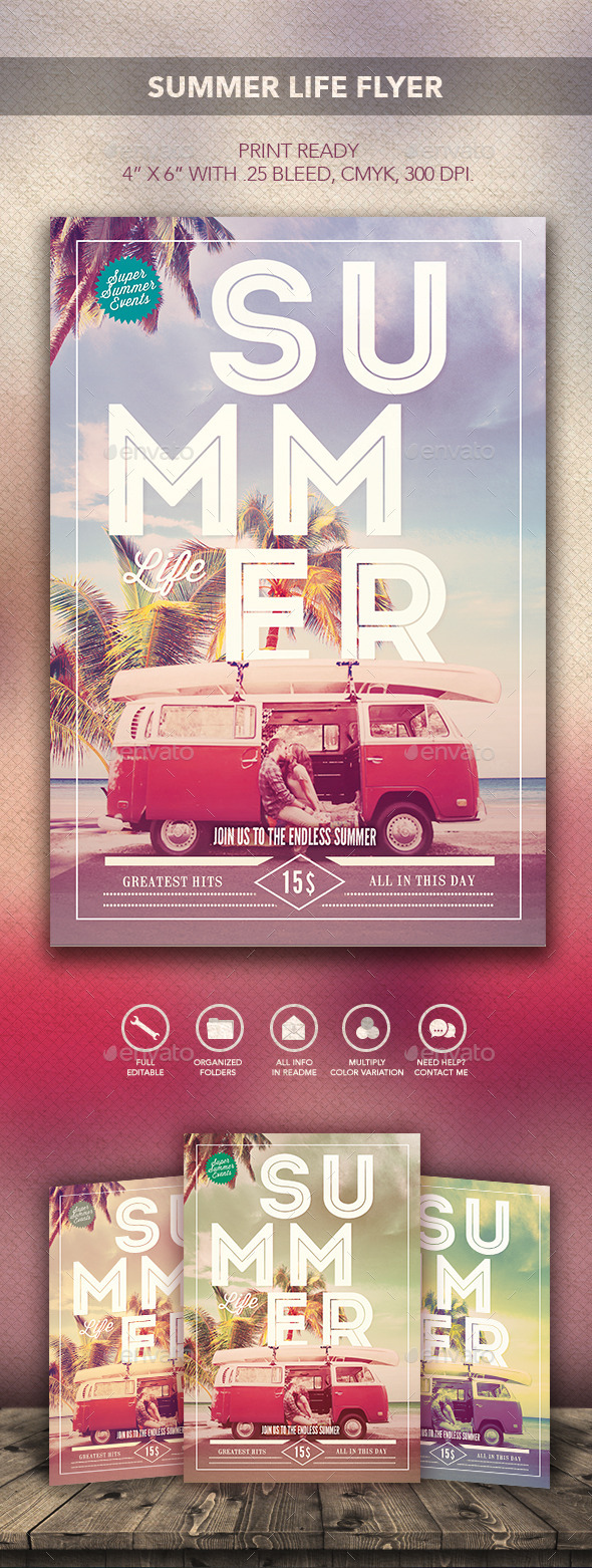 Summer Life Flyer - Flyers Print Templates