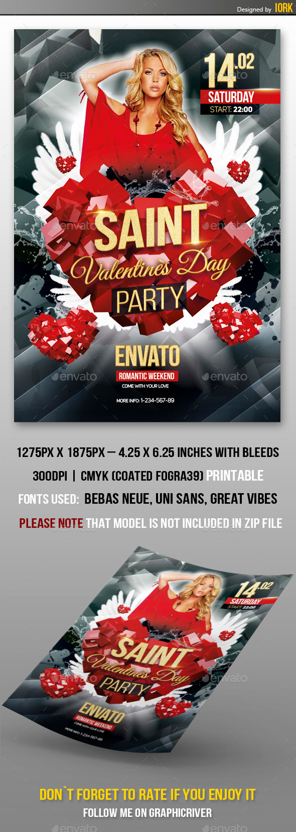 Valentines` Day Party - Flyers Print Templates