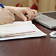 Women Working In Office Write Note and Typing Women Working In Office Write Note and Typing - VideoHive Item for Sale
