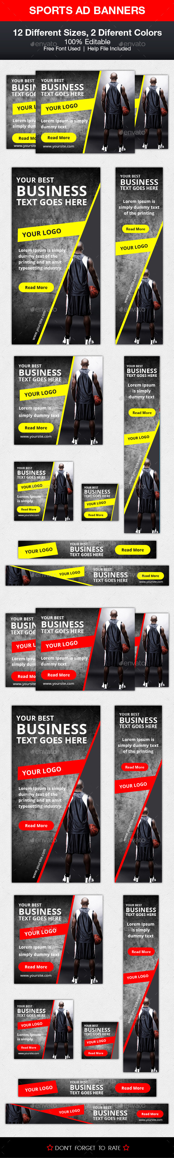 Sports Ad Banners - Banners & Ads Web Elements