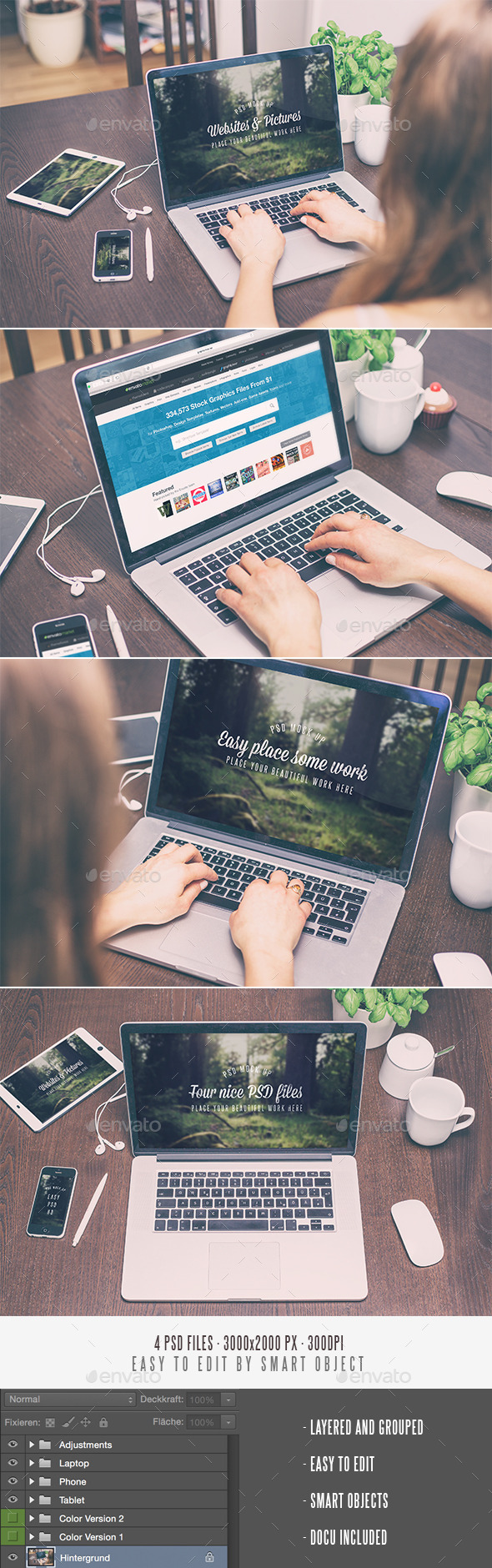Work Desk - Realistic Mock Up - Displays Product Mock-Ups