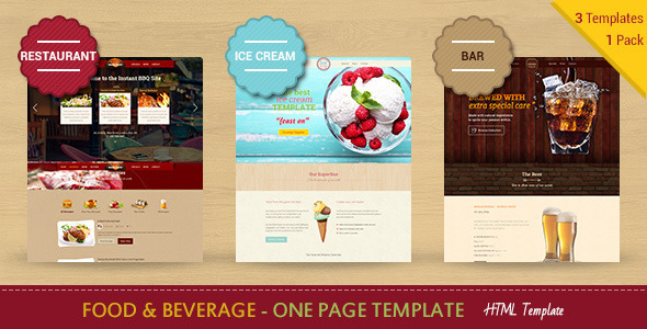 Food & Beverage Company One Page HTML