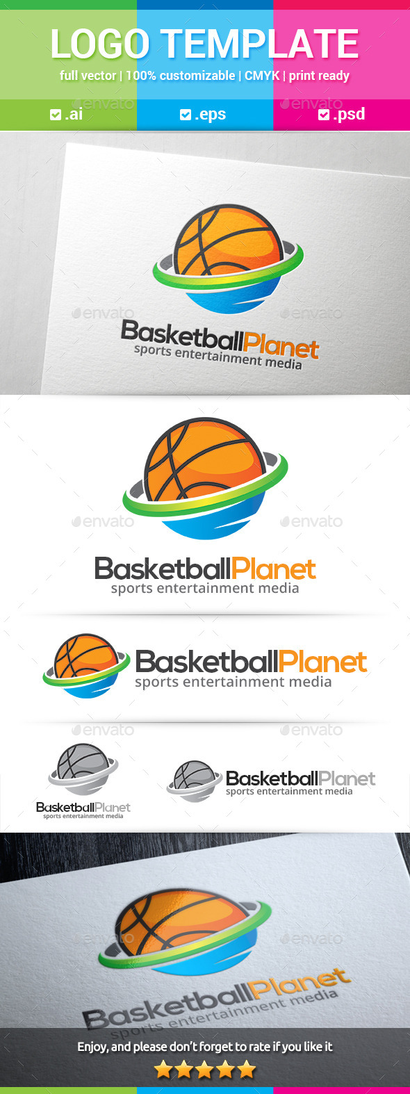 Basketball Planet Logo - Objects Logo Templates