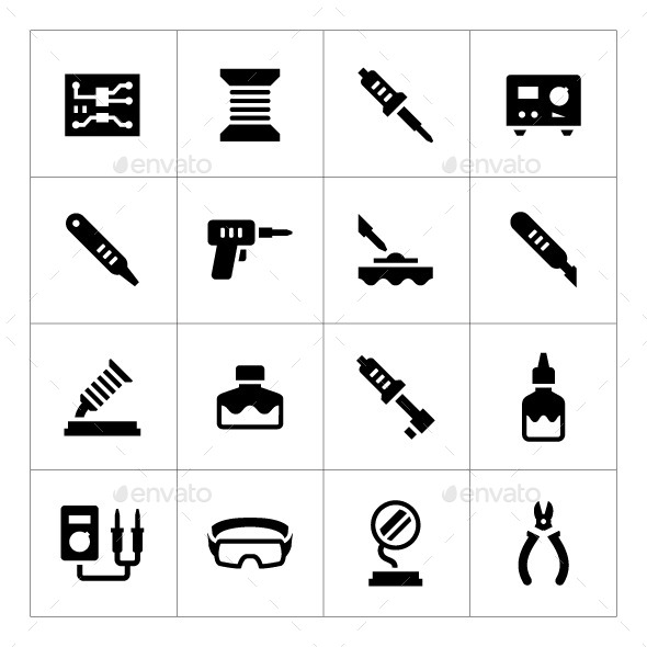 Set Icons of Soldering - Man-made objects Objects
