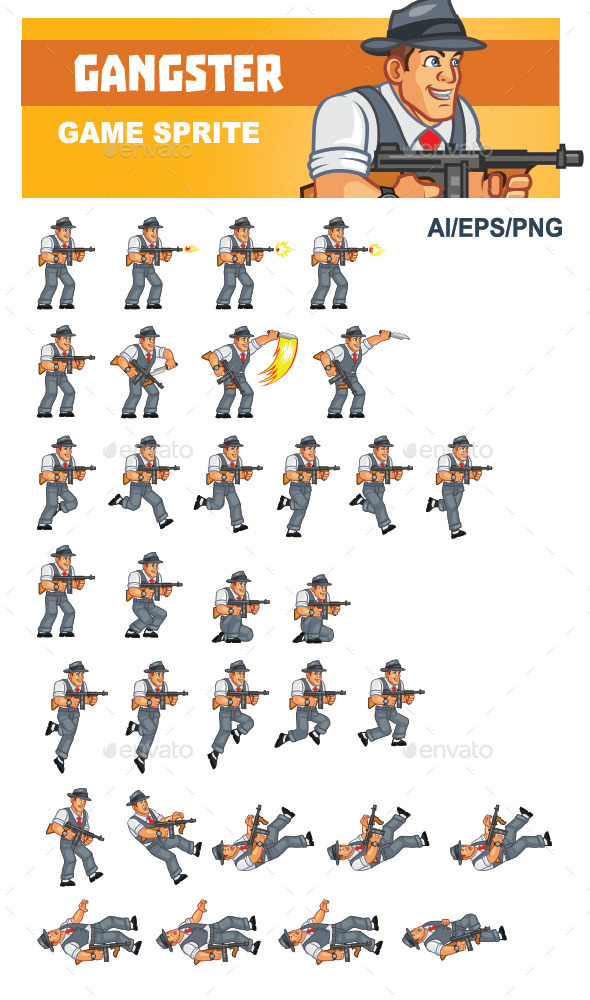 Gangster Game Sprite - Sprites Game Assets