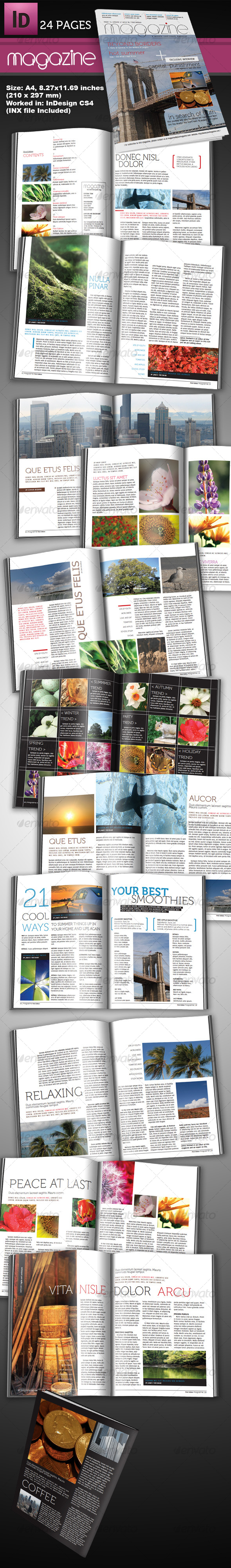 24 Page InDesign Magazine A4 - Magazines Print Templates