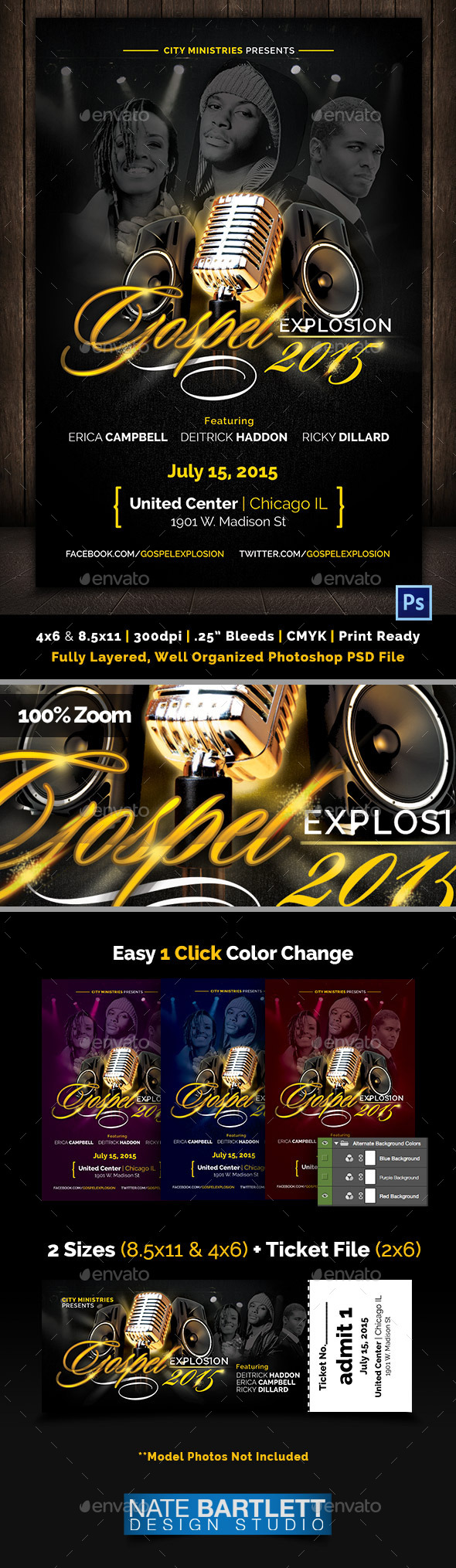 Gospel Explosion Flyer Template - Church Flyers