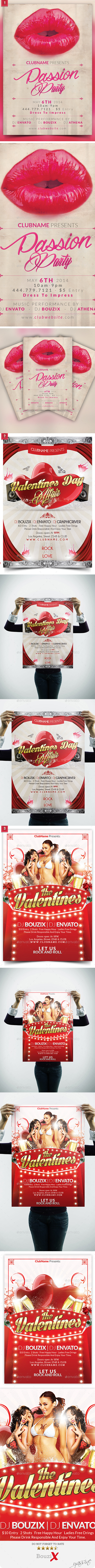 Valentines day Flyers 3 in 1 Bundle - Flyers Print Templates
