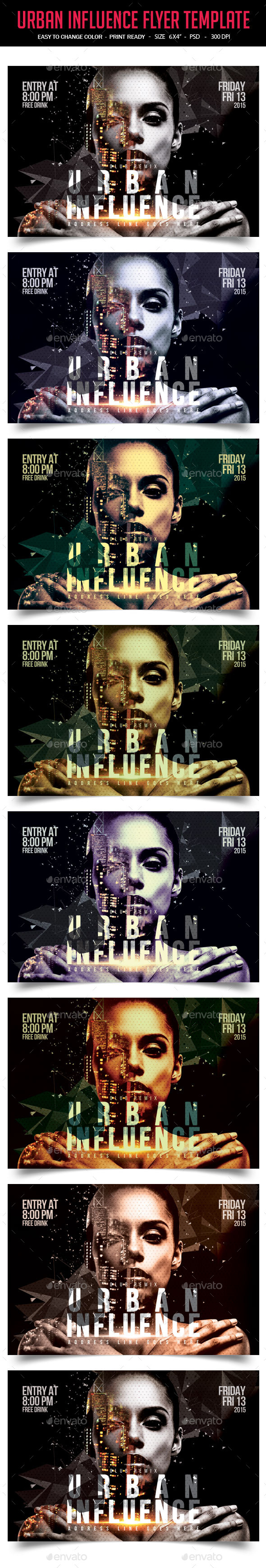 Urban Influence Party Flyer Template - Clubs & Parties Events
