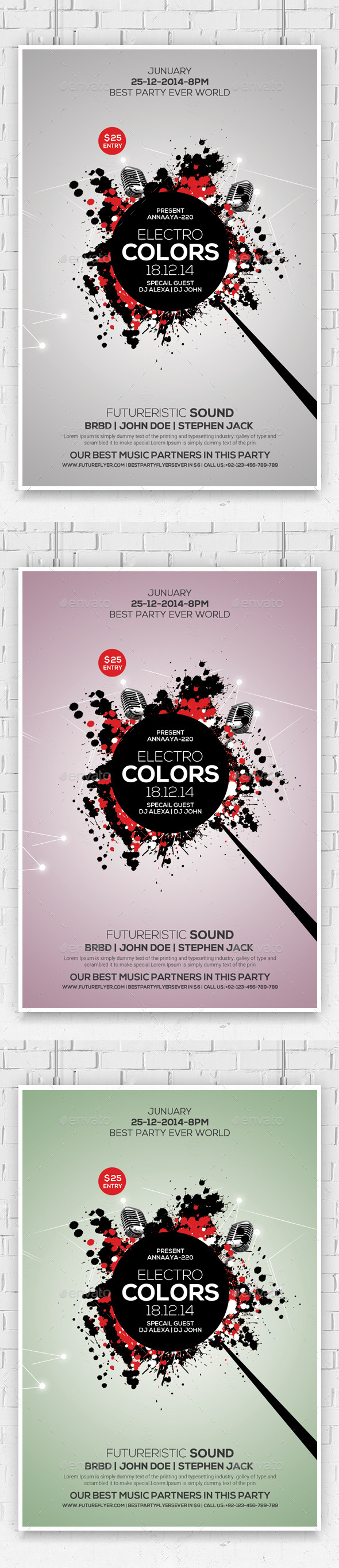 Minimal Abstract Flyer Templates - Clubs & Parties Events