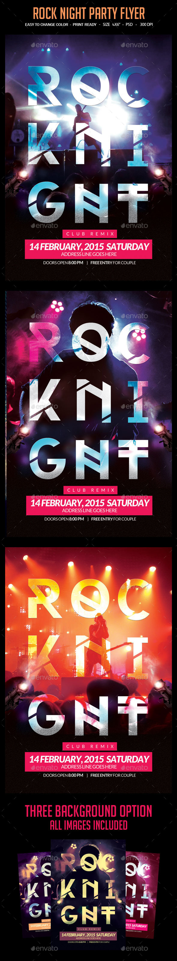 Rock Night Party Flyer - Clubs & Parties Events