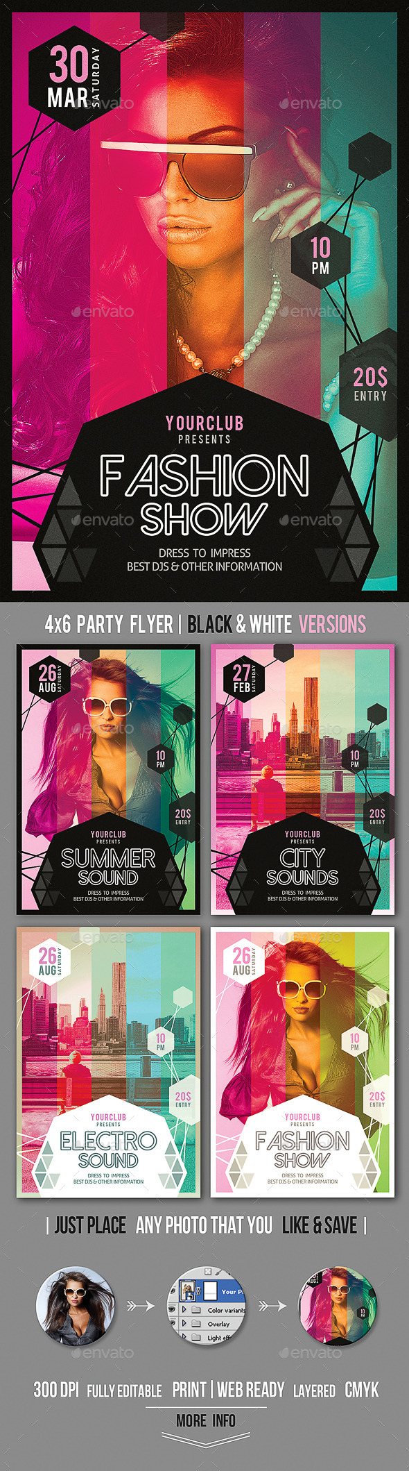 2 in 1 Minimal Party Flyer Template - Events Flyers