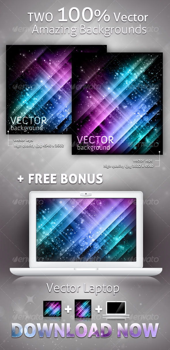 Abstract backgrounds and laptop - vector - Backgrounds Decorative
