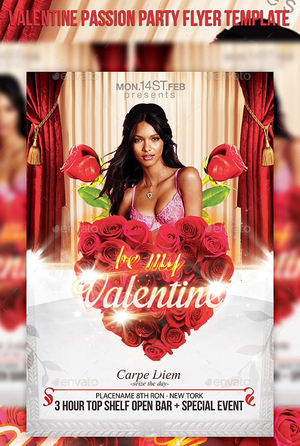 Valentine Passion Party Flyer Template - Events Flyers