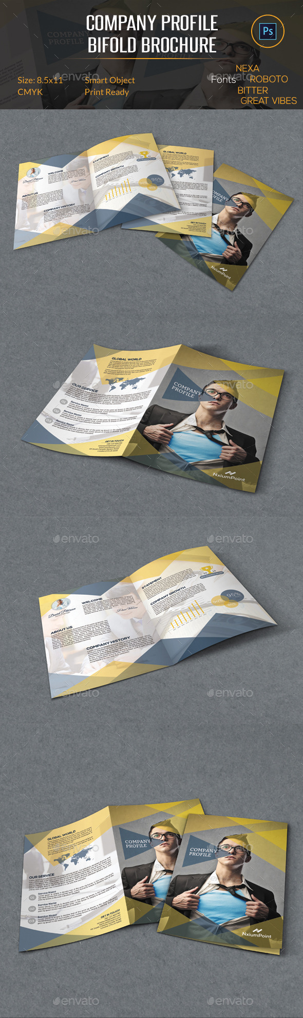 Company Profile Bifold Brochure - Corporate Brochures