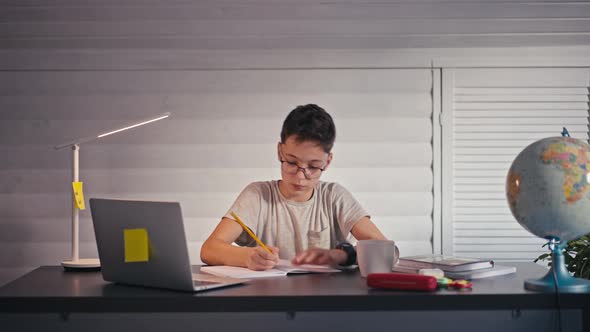 Back to School Online Learning Distance Lesson Education at Home Technology for Schoolboy Business alt