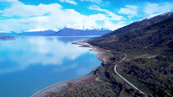 Patagonia landscape. Famous city of El Calafate at Patagonia Argentina alt