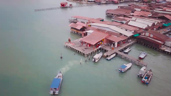 Penang Chew Jetty Drone Shot 