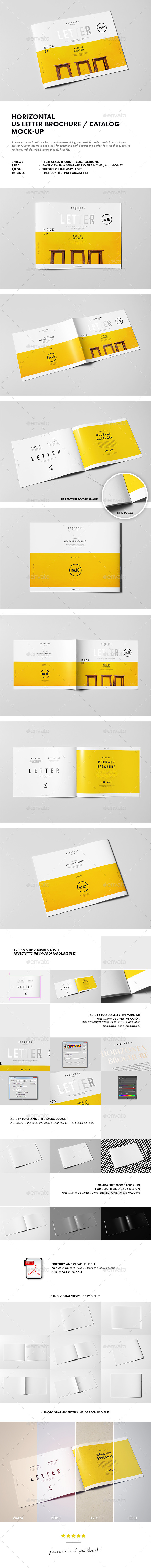Horizontal US Letter Brochure Mock-up - Brochures Print