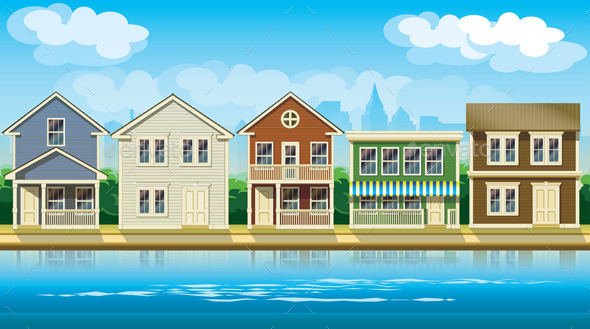 Houses Suburb - Buildings Objects