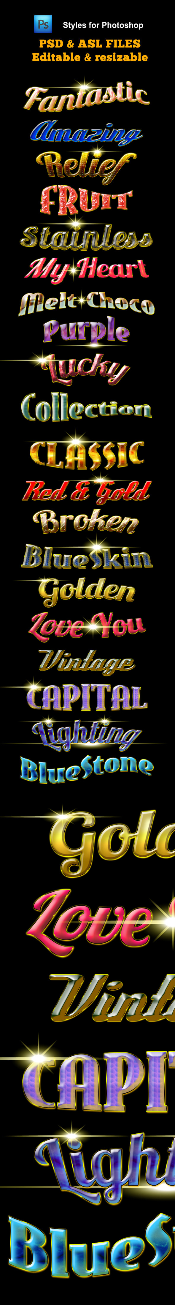 Fantastic Styles for Photoshop - Text Effects Styles