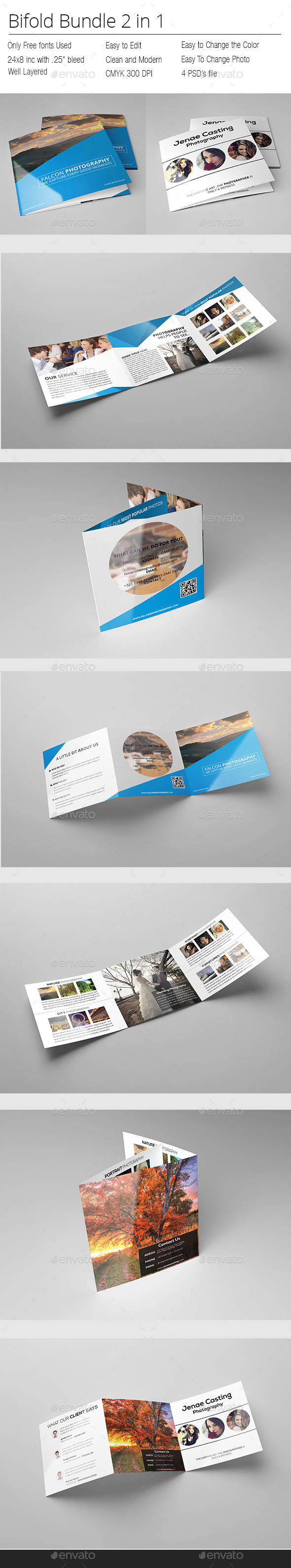 Photographer Square Bifold Bundle - Portfolio Brochures