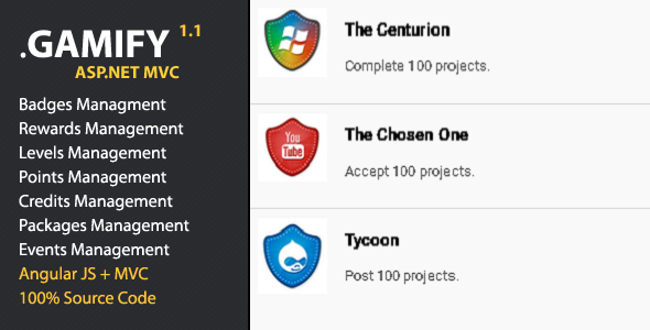 JUGNOON Gamify for ASP.NET MVC - CodeCanyon Item for Sale